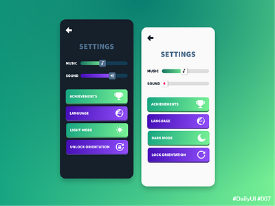 DailyUI 007 Settings app design daily ui daily ui 007 dailyui dailyuichallenge darkmode lightmode mobile app design mobile design mobile ui settings ui uidesign uxui