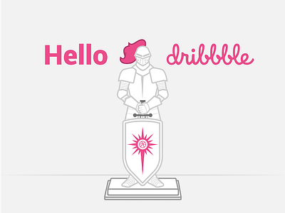 Dribbble Knight Debut Shot debut debut shot first shot hello dribbble illustration knight lineart