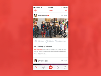 Vidio Feed Concept feed ios mobile apps red social video platform