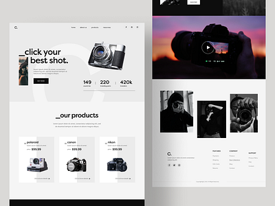 C. - E-commerce Website camera product clean design ecommerce landingpage online store single product ui userinterface ux web website design