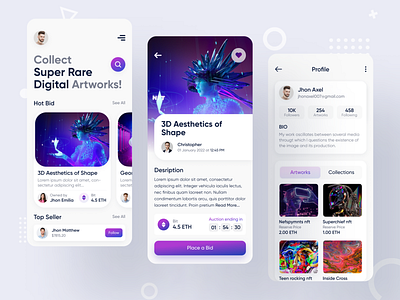 Trending NFT Mobile App Design appdesign crypto currency graphic design ios app design nft nft app nft app screen nft designer nft mobile app design nft ui nft uiux nftart nftarts nfts uiux design website design