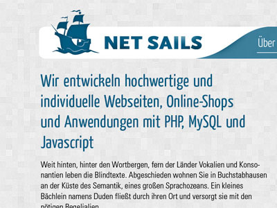 Netsails blue logo navigation bar