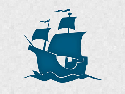 Ship blue logo ship vector