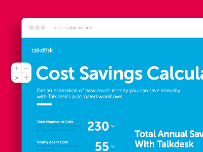 Talkdesk Cost Saving Calculator WIP calculator isometric talkdesk