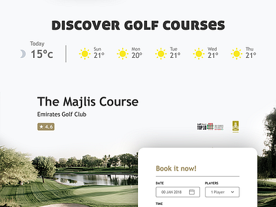 Redesigned version for Dubai Golf website desktop dubai golf icon mobile ui ux