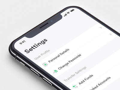 Fintech App — Settings app fintech icons design iphonexs menu uidesign