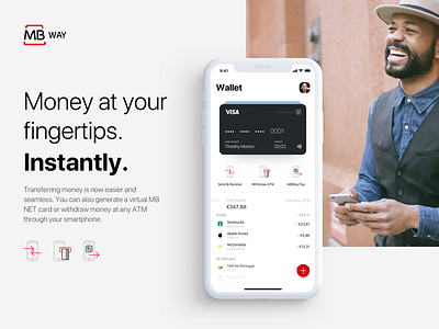 Home screen of MBway App - Revamped concept ad app branding fintech ios payments product ui ux