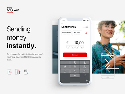 Send money screen of MBway App - Revamped concept app app branding app concept branding favourites fintech ios payments ui ui ux