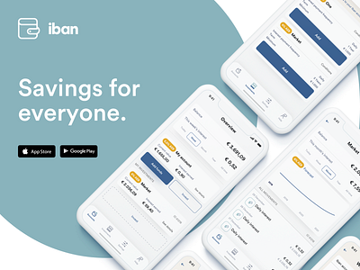 Iban Wallet - Product launch app branding design fintech iban wallet investments iphone product savings ui ux