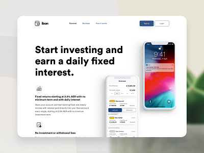 Iban Wallet - Homepage app branding design fintech homepage iban wallet product ui ux website