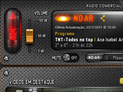 Radio Comercial iPad App. app bottom interface ipad radio slider ui volume