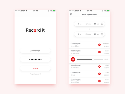 Call Recording App Interface