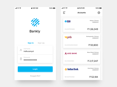 Bankly - Concept App account app bank banking concept figma ios login manager sign in sign up