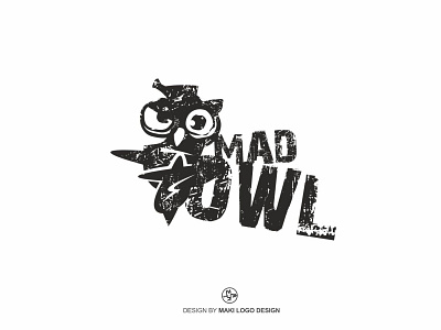 Mad Owl Logo animal bird crazy creative flight genius heart insomnia logo logo design logotype love mad night owl science smart urban wings wision