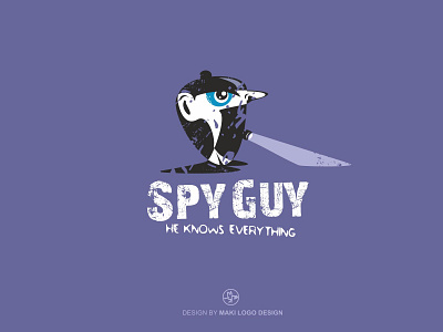 Spy Guy Logo action agent art cartoon detective espionage film investigation james bond logo logo design logodesigner logotype love scout search spy spy cam spy guy spy logo
