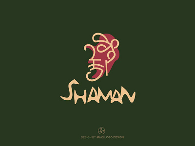 Shaman (Face) Logo art caveman creative exotic graphic design heart human indian logo logo design love magic nature neanderthal portrait prahistoric shaman transcendent tribe visage
