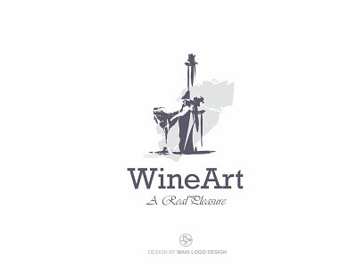 Wine Art Logo alcohol art beverage champagne chardonnay drink food grape heart logo logo design love red wine restaurant rose sommelier wine wine logo wine time winery