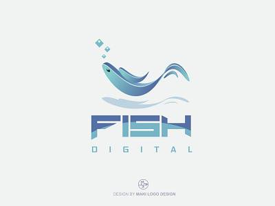 Fish Logo animal aqua beauty designer digital diving fish heart logo logo design love modern nature ocean river sailing sea swimming underwater water