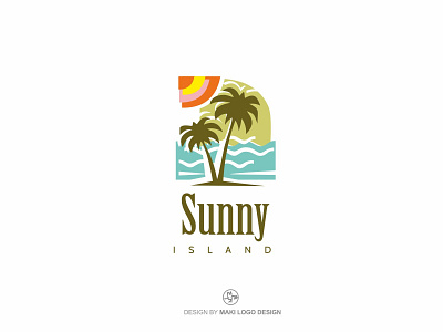 Sunny Island Logo art beach life beauty healthy lifestyle heart island island logo logo love ocean palm palm tree photography sailing sea sun sunny island swimming travel tropical