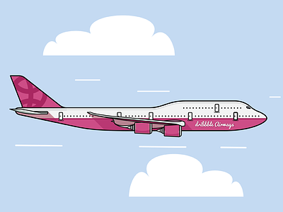 Dribbble Airways airplane clouds debut dribbble flat flying illustration plane plane flying vector