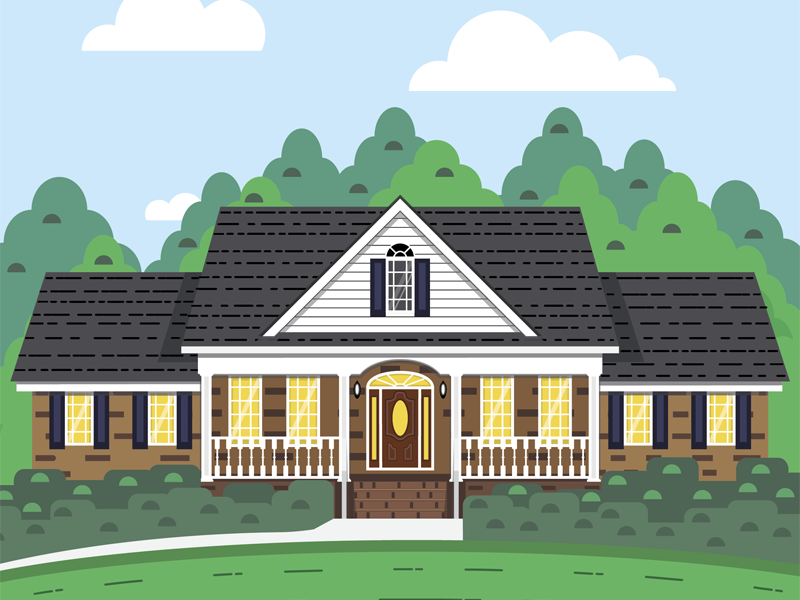 Formative Years industrial flat minimal illustrator welcome home home illustration vector house
