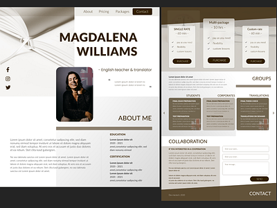 Portfolio English Teacher Mockup - XD