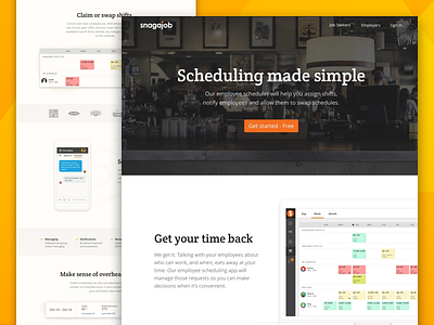 Scheduling app landing page calendar desktop landing page schedule ui ux web web design