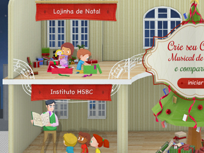 Christmas HSBC Brazil 3d animation flash illustration ui website