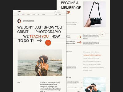 Website redesign for the school of photography / Landing page art design designer landing minimal redesign ui ux web webdesign website
