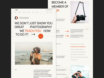 Website redesign for the school of photography / Landing page