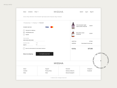 #Daily UI #002 - Credit сard сheckout design minimal ui ux web