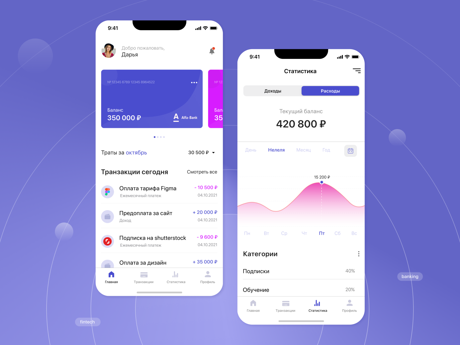 Banking app MYFIN by Daria Komiakova | Web designer on Dribbble