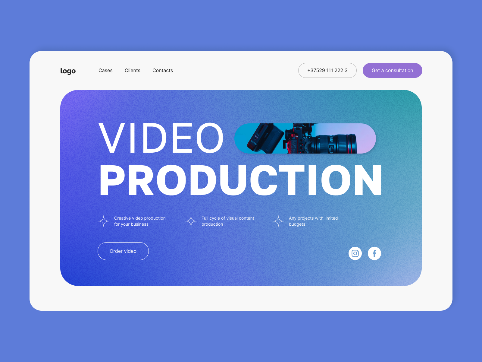 Video production company website by Daria Komiakova Web designer on