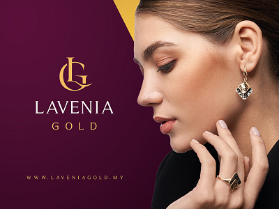 LAVENIA GOLD brand branding company corporate dark design emblem gold graphic graphicdesign identity illustrator jewellery jewelry logo magenta majestic maroon premium silver