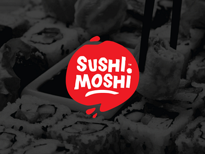 Sushi Moshi logo food graphic graphicdesign illustrator japan kitchen logo logodesign red restaurant sushi