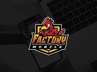 Factory Mobile Logo Design adobe illustrator animal badge bird character emblem esport logo design mascot mobile vector