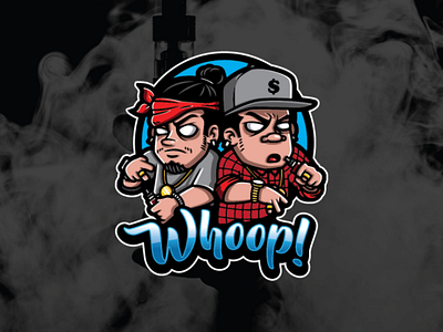 WHOOP! E-juice design. cartoon character cute design ejuice gangster graphicdesign illustrator logo mafia mascot vape