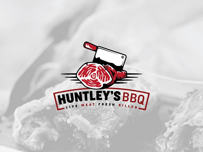 HUNTLEY'S BBQ Logo design