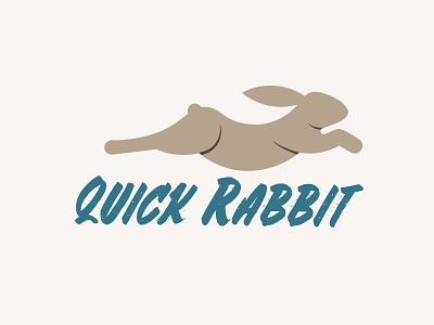 Quick Rabbit Logo Design animal branding bunny gridded identity illustration logo mark minimal motion rabbit speed