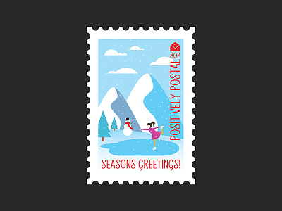 Christmas Postage Stamp #3 figure skating graphic design graphic artist illustration illustration art illustrator postage postage stamp skating vector vector art winter