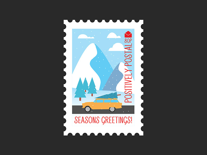 Christmas Postage Stamp #4 christmas winter graphic design design vector artwork vector flat design christmas card christmas tree postage postage stamp