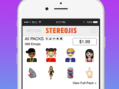 Stereojis Emoji App app app development apple art direction branding creative director emoji keyboard emojis ios iphone logo ux design