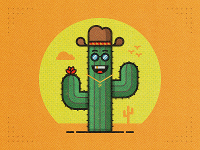 V. Chill Cactus cactus gold tooth hat illustration saguaro sun sunglasses