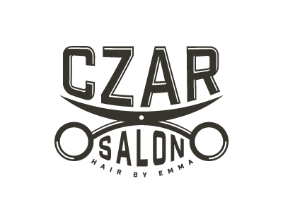 Logo for CZAR Salon czar hair logo salon scissors