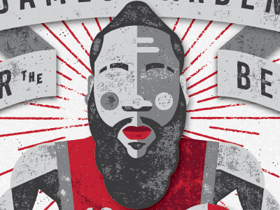 Fear The Beard banner basketball beard city harden hoops houston illustration rockets shuttle texas