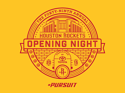 Houston Rockets Opening Night! basketball hoops houston linework logo pursuit red rockets