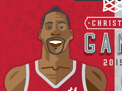 Rockets vs. Spurs basketball christmas hoops illustration rockets