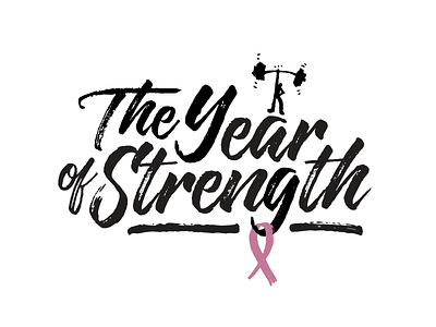 The Year of Strength barbell breast cancer breast cancer awareness pink ribbon strength