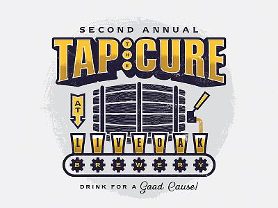Tap The Cure Logo austin beer brewery cancer illustration keg logo pint research tap the cure texas