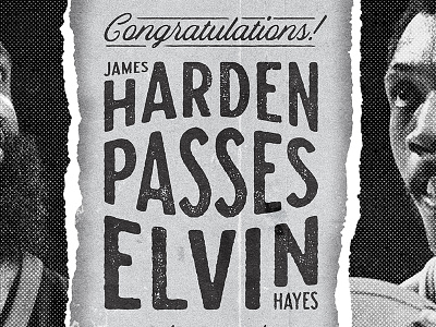 Harden Passes Hayes black and white harden houston rockets type typography